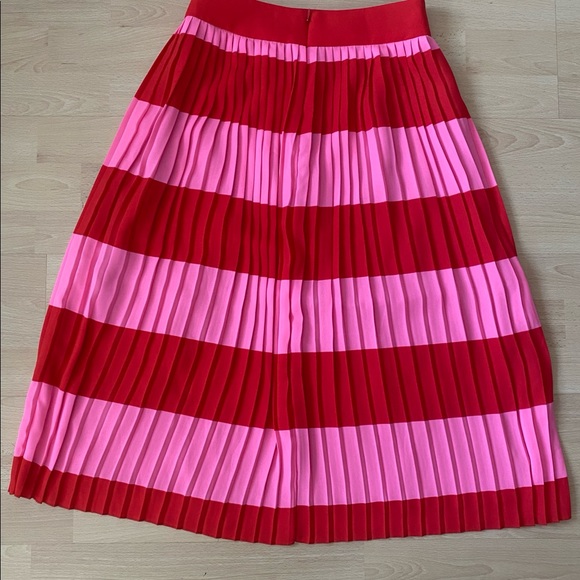 SOLD- J.Crew Pleated Stripe Midi Skirt- SZ 0 - Picture 4 of 6